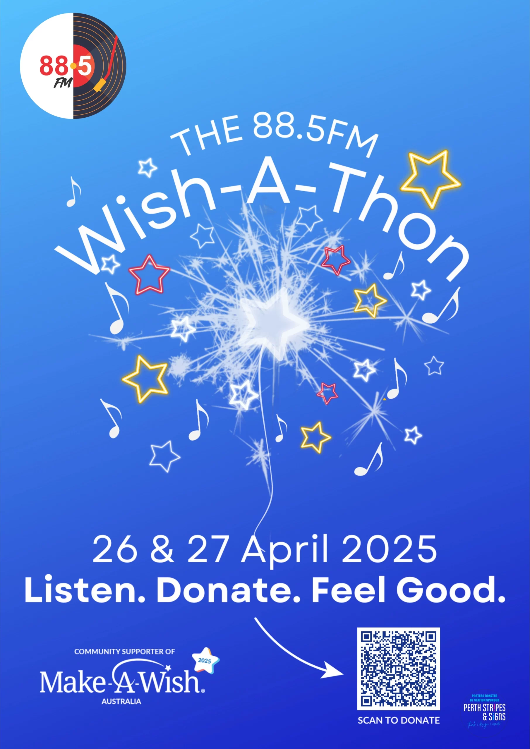 88.5fm make a wish month poster